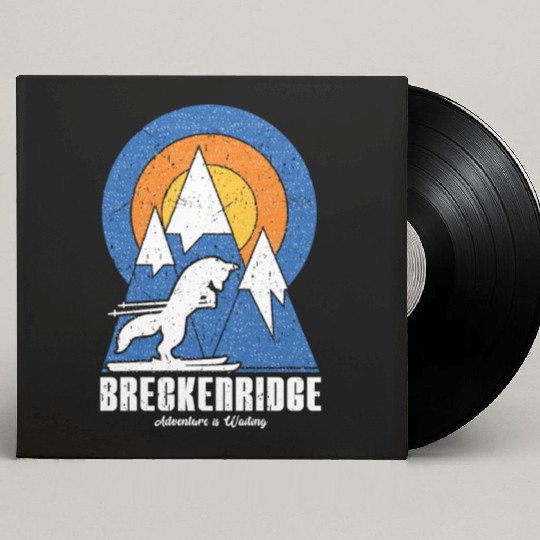 Retro Breckenridge Ski White Fox Custom Vinyl Record Sleeves