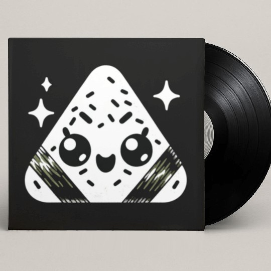 Adorable Kawaii Onigiri Japanese Rice Balls Custom Vinyl Record Sleeves