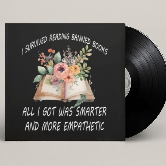 I Survived Reading Banned Books Book Lover Custom Vinyl Record Sleeves