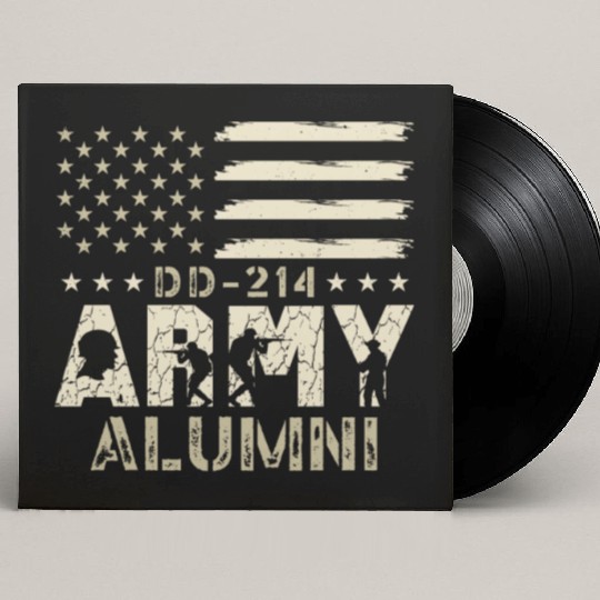 DD-214 Army Alumni Military US Flag Veteran USA Custom Vinyl Record Sleeves