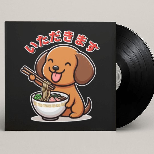 Dachshund Eat Ramen Itadakimasu Custom Vinyl Record Sleeves