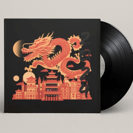 Year Of The Dragon Custom Vinyl Record Sleeves | chinese lanterns