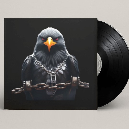 Steel & Storm: Eagle Breaks Through Bars Custom Vinyl Record Sleeves
