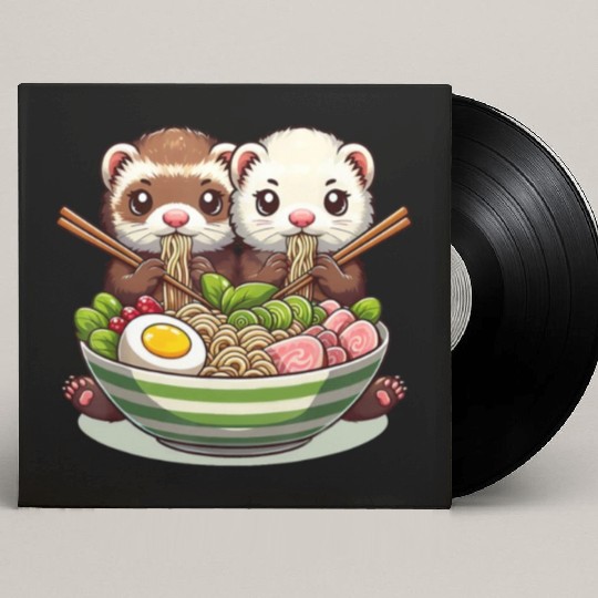 Ferret Ramen Noodle Japanese Kawaii Anime Gifts Custom Vinyl Record Sleeves
