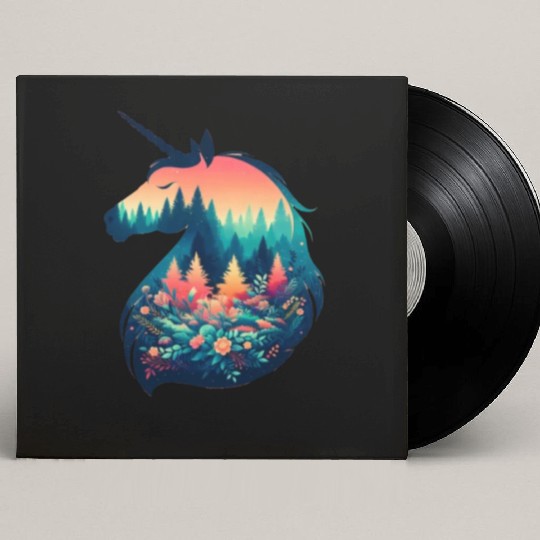 Nature in Unicorn Pattern Custom Vinyl Record Sleeves