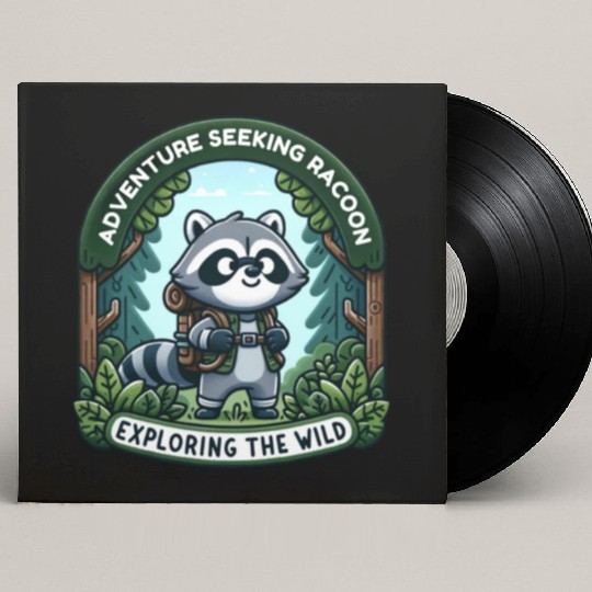 Adventure Seeking Raccoon: Exploring the Wild Custom Vinyl Record Sleeves