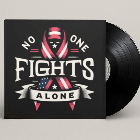 No One Fights Alone US Family Veteran Awareness Custom Vinyl Record Sleeves