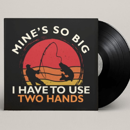 Funny Fishing Mine's Big Use Two Hands Bass Fish Custom Vinyl Record Sleeves