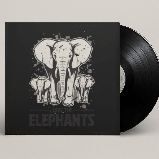 Save the Elephants - Elephant Custom Vinyl Record Sleeves