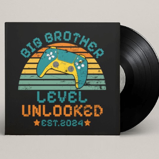 Level Unlocked Vintage Retro Gamer Big Brother Custom Vinyl Record Sleeves