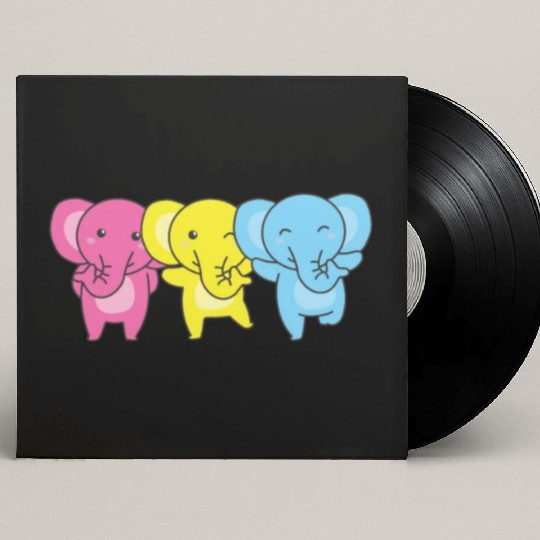 Pansexual Flag Pride Lgbtq Cute Elephant Custom Vinyl Record Sleeves