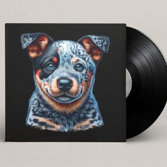 Playful Cattle Pup - Australian Cattle Dog Puppy Custom Vinyl Record Sleeves