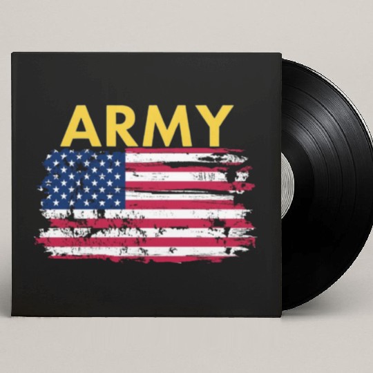 US Army and the tattered old flag Custom Vinyl Record Sleeves