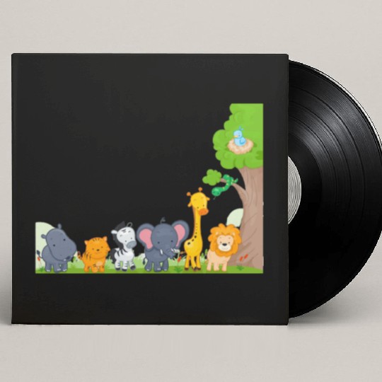 Multi zoo animals lion giraf elephant Custom Vinyl Record Sleeves