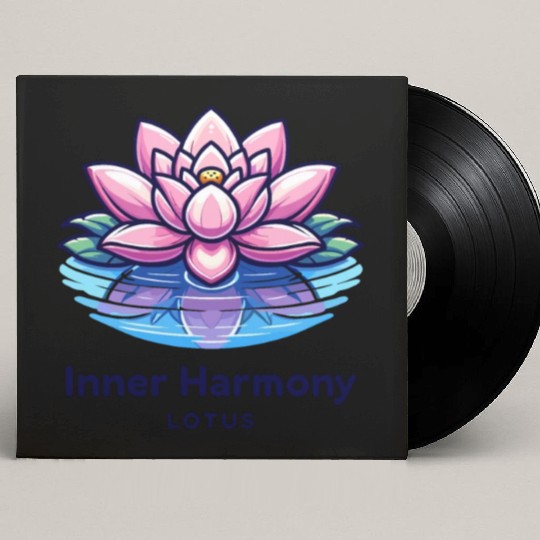 nner Harmony Lotus - Serene Water & Flower Design Custom Vinyl Record Sleeves