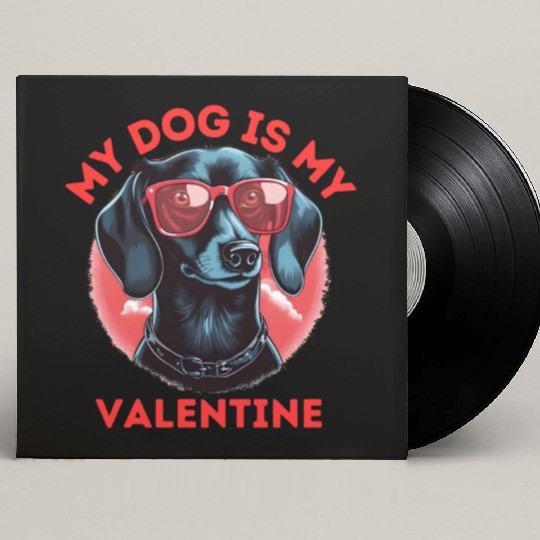 My Dog is my Valentine's Day 2024 Dachshund Dogs Custom Vinyl Record Sleeves