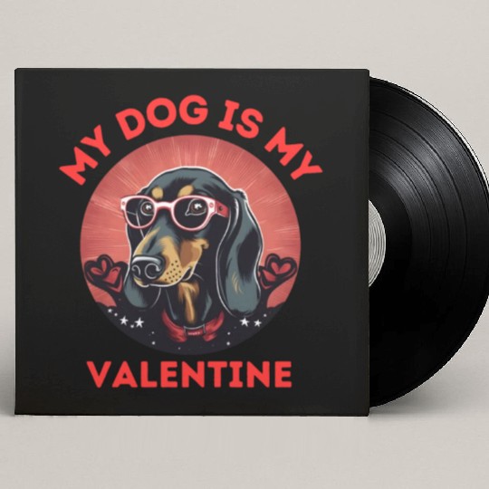 My Dog is my Valentine's Day 2024 Dachshund Dogs Custom Vinyl Record Sleeves