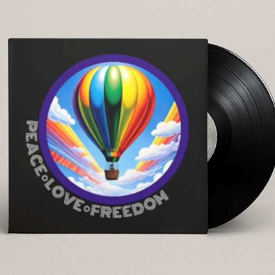 Peace Love Freedom Ballon Custom Vinyl Record Sleeves