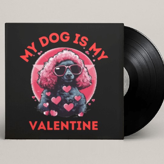 My Dog is my Valentine's Day 2024 Poodle Dogs Custom Vinyl Record Sleeves
