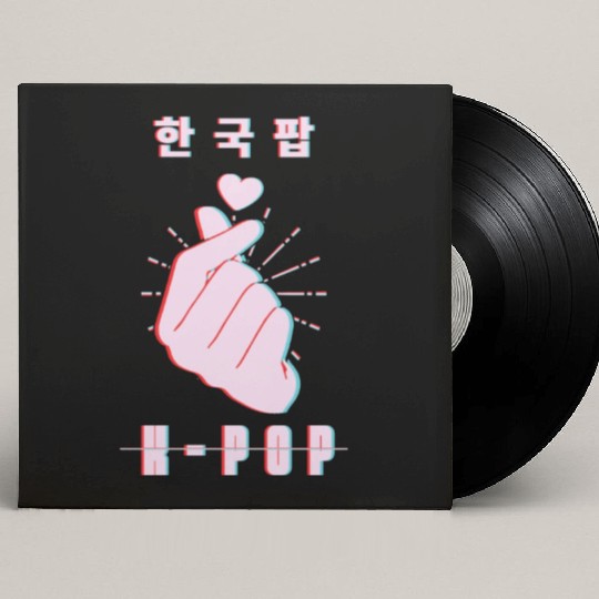 K-Pop Love Korean Finger Heart K Pop Custom Vinyl Record Sleeves