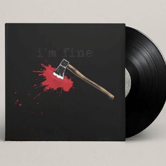 I'm Fine Axe Stab Halloween Bloody Axe Costumebloo Custom Vinyl Record Sleeves