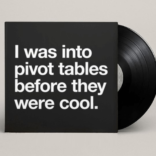 I WAS INTO PIVOT TABLES spreadsheet data excel acc Custom Vinyl Record Sleeves