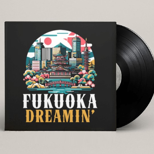 Fukuoka Japan Country Travel Vacation Japanese Custom Vinyl Record Sleeves