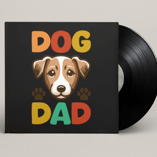 Jack Russell Terrier Dog Dad Typography Custom Vinyl Record Sleeves