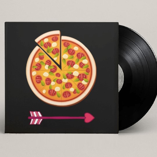 PIZZA is my valentine - Arrow Pointing Left Custom Vinyl Record Sleeves