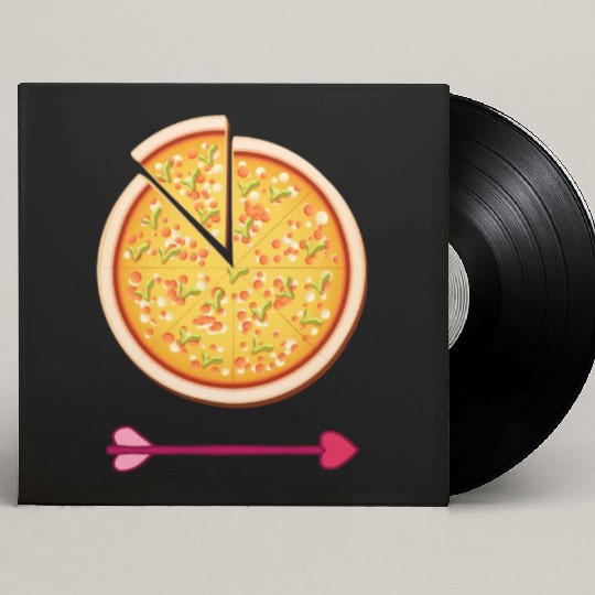 PIZZA is my valentine - Arrow Pointing Left Custom Vinyl Record Sleeves