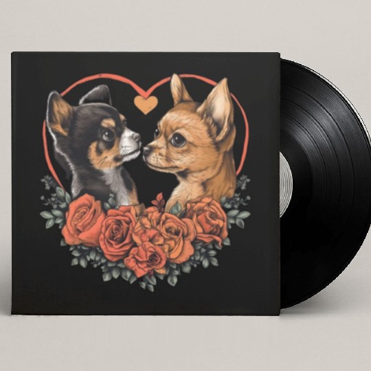 Valentine's Day, Chihuahua Dog Lovers Custom Vinyl Record Sleeves
