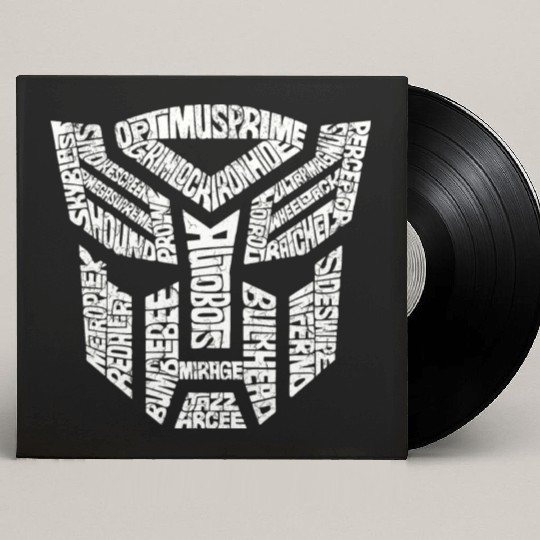 Trans formers Autobots Comics Typography Custom Vinyl Record Sleeves