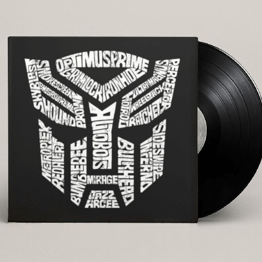 Trans formers Autobots Comics Typography Custom Vinyl Record Sleeves