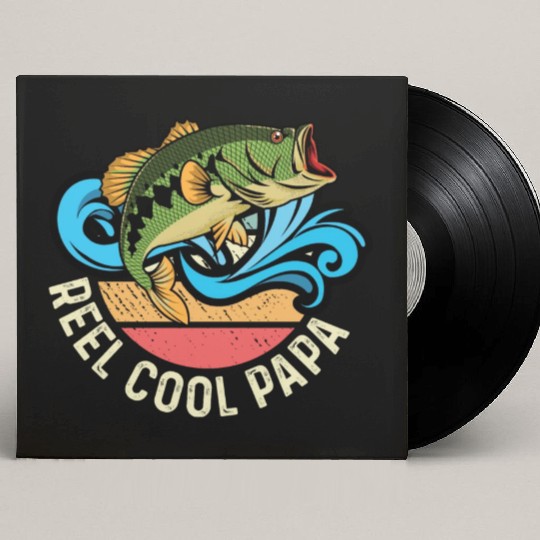 Reel Cool Papa Fishing Captain Gift Custom Vinyl Record Sleeves