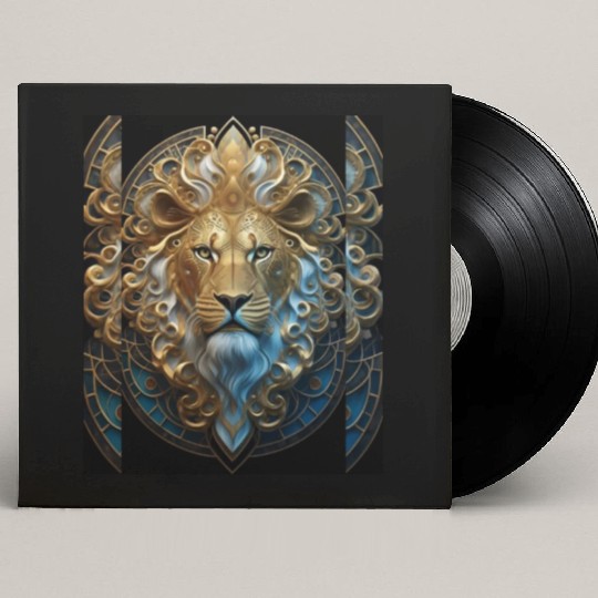 1920s Art Deco lion, gold Custom Vinyl Record Sleeves