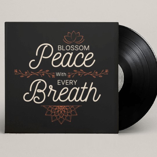 Peaceful Blossom Mandala Quote Custom Vinyl Record Sleeves
