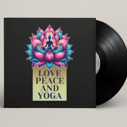 Vibrant Lotus Illustration Custom Vinyl Record Sleeves