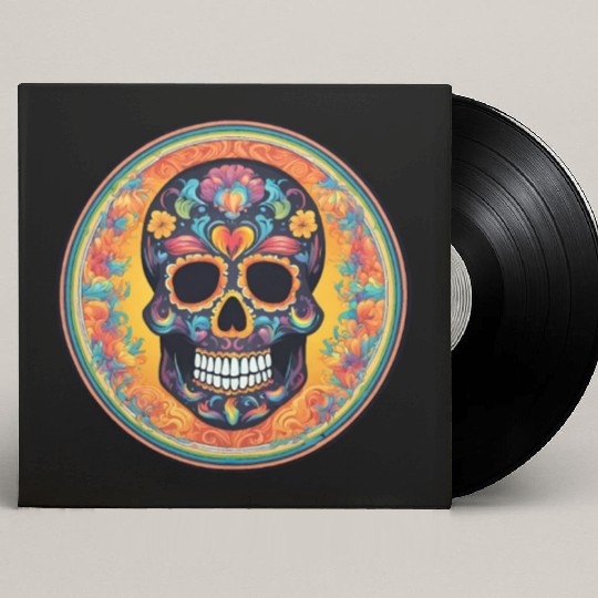 Sugar skull rainbow Custom Vinyl Record Sleeves