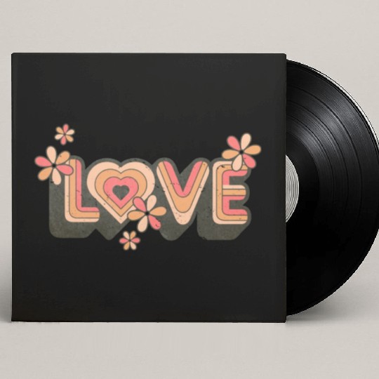 1960s Retro Hippie Floral Love Design Custom Vinyl Record Sleeves