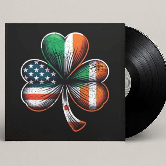Irish American Shamrock Stars Stripes Custom Vinyl Record Sleeves