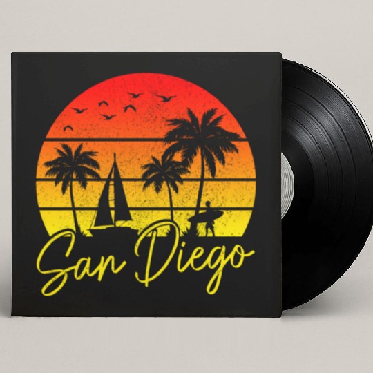 San Diego California Vintage Souvenir Custom Vinyl Record Sleeves