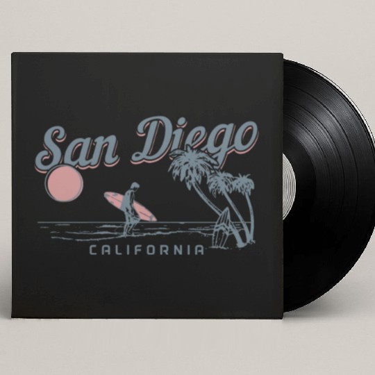 San Diego California Vintage Souvenir Custom Vinyl Record Sleeves