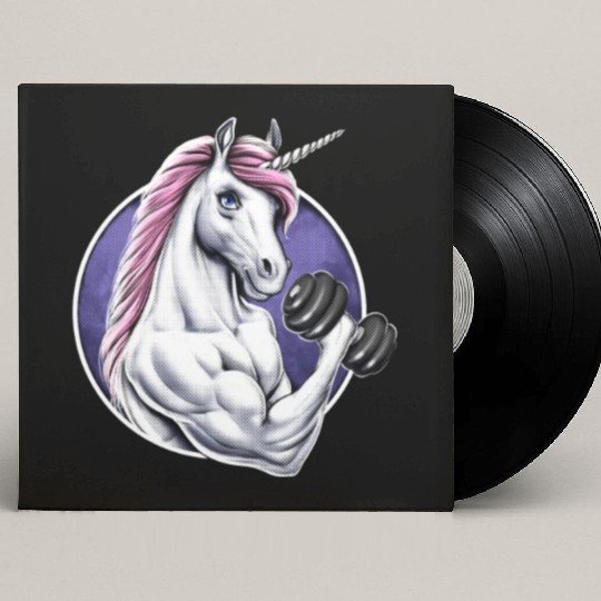 Unicorn Gym Fitness Custom Vinyl Record Sleeves