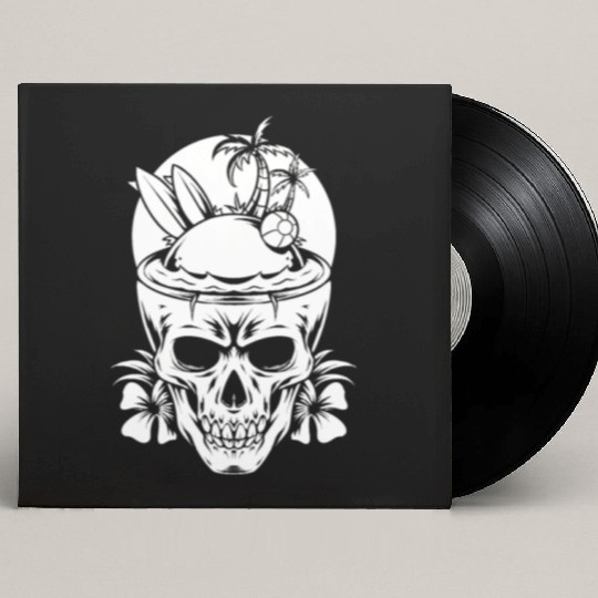 Surfing Surfer Skull Skull Nature Custom Vinyl Record Sleeves