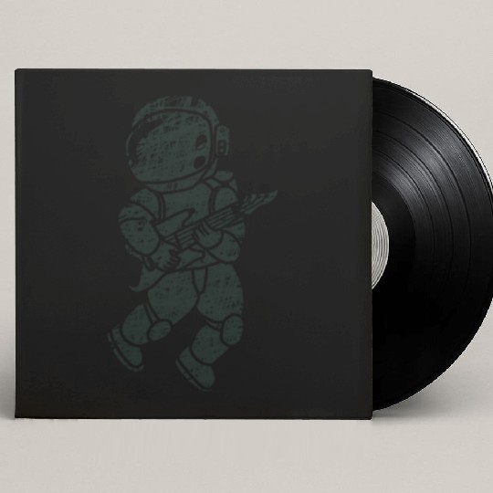 an astronauts playing guitar Custom Vinyl Record Sleeves