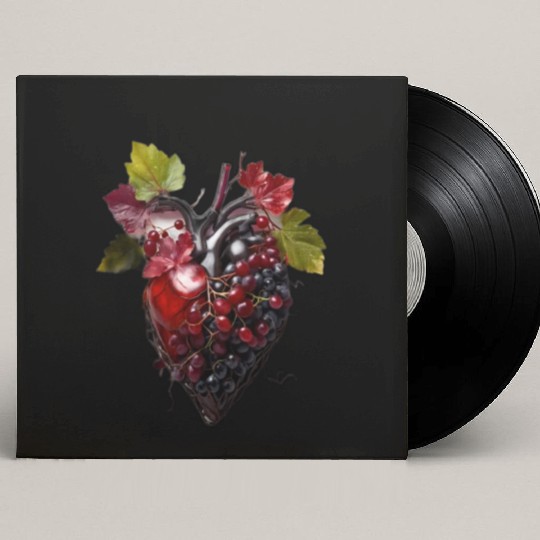 Default Human heart made with wine and red grape Custom Vinyl Record Sleeves