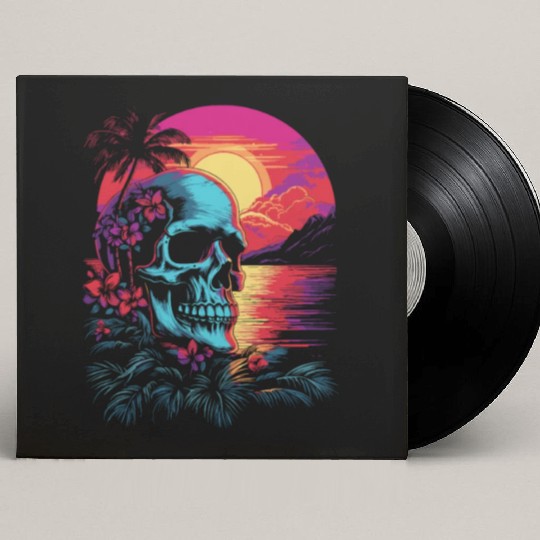 Surfing Surfer Skull Nature Custom Vinyl Record Sleeves