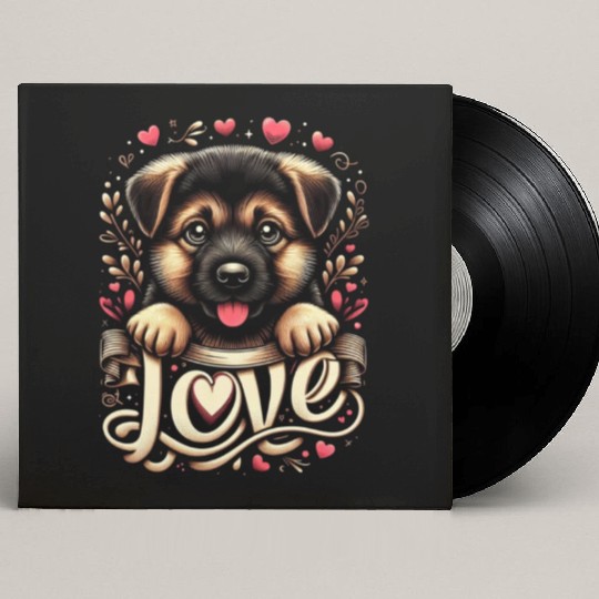 German shepherd puppy Custom Vinyl Record Sleeves