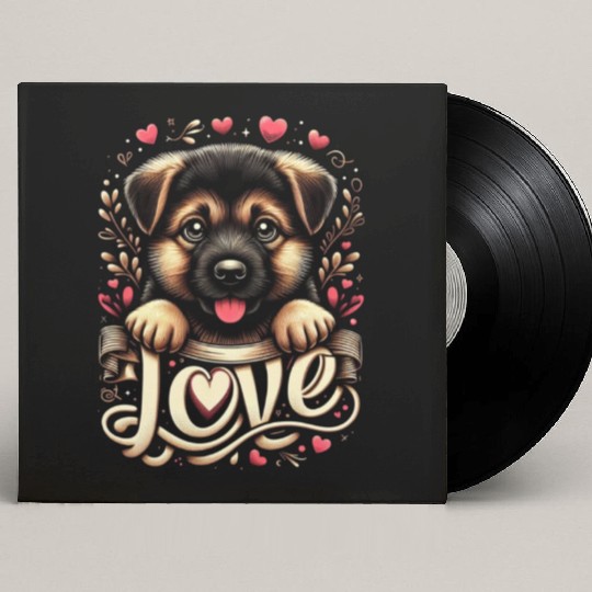 German shepherd puppy Custom Vinyl Record Sleeves