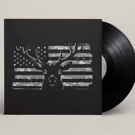Patriotic deer camouflage 4th of july Custom Vinyl Record Sleeves
